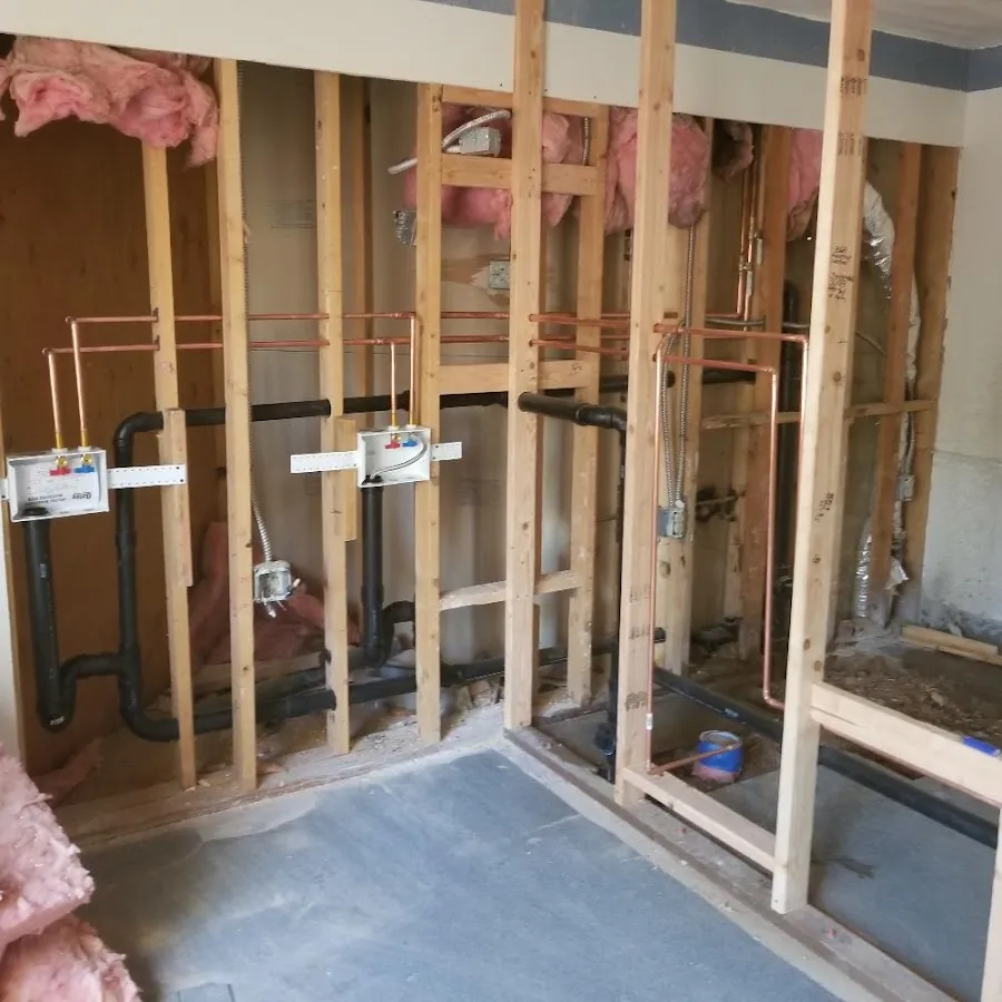 Copper pipe rough-in and plumbing installation in Lemont
